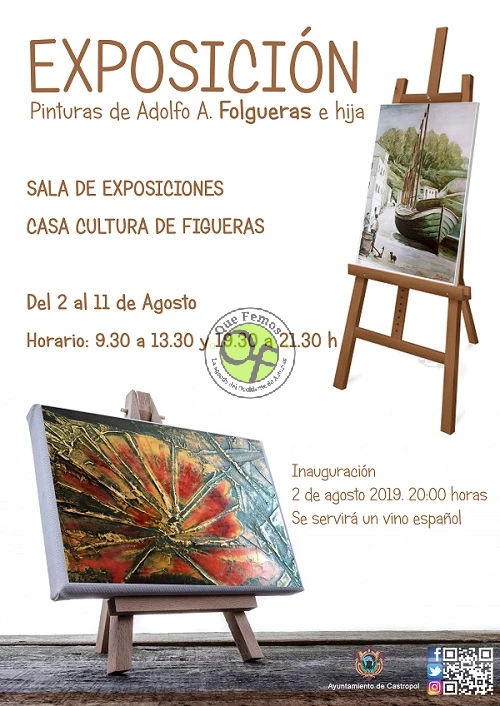 Exposición de pinturas de Adolfo A. Folgueras e hija