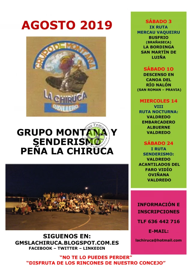 Grupo de Montaña La Chiruca: agosto 2019