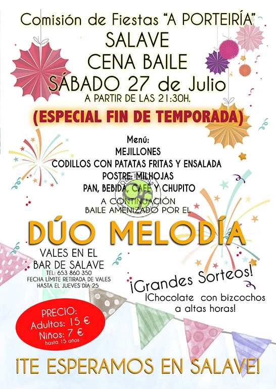 Cena-baile en Salave: julio 2019