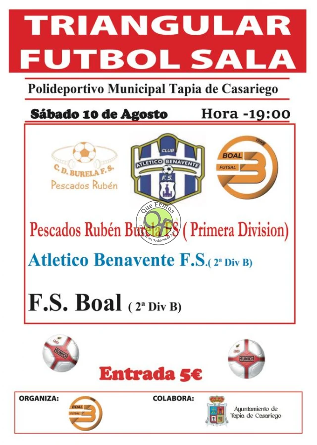 Triangular Fútbol Sala en Tapia: Burela, Atlético Benavente y Boal FS