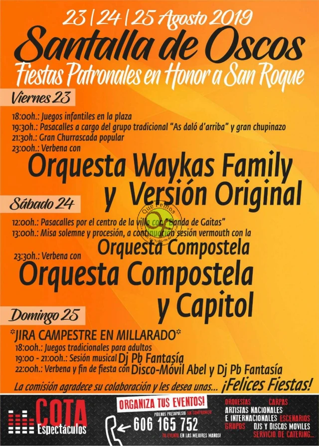 Fiestas en honor a San Roque 2019 en Santalla de Oscos