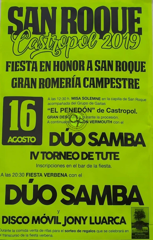Fiesta de San Roque 2019 en Castropol