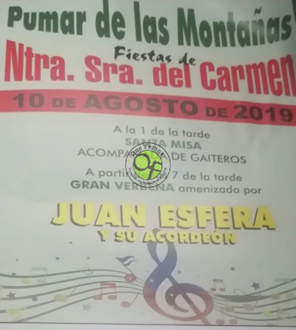 Fiesta de Nuestra Señora del Carmen 2019 en Pumar de las Montañas