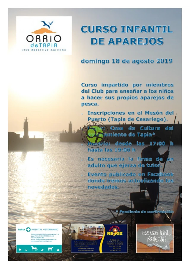 Curso sobre aparejos de pesca para infancia en Tapia