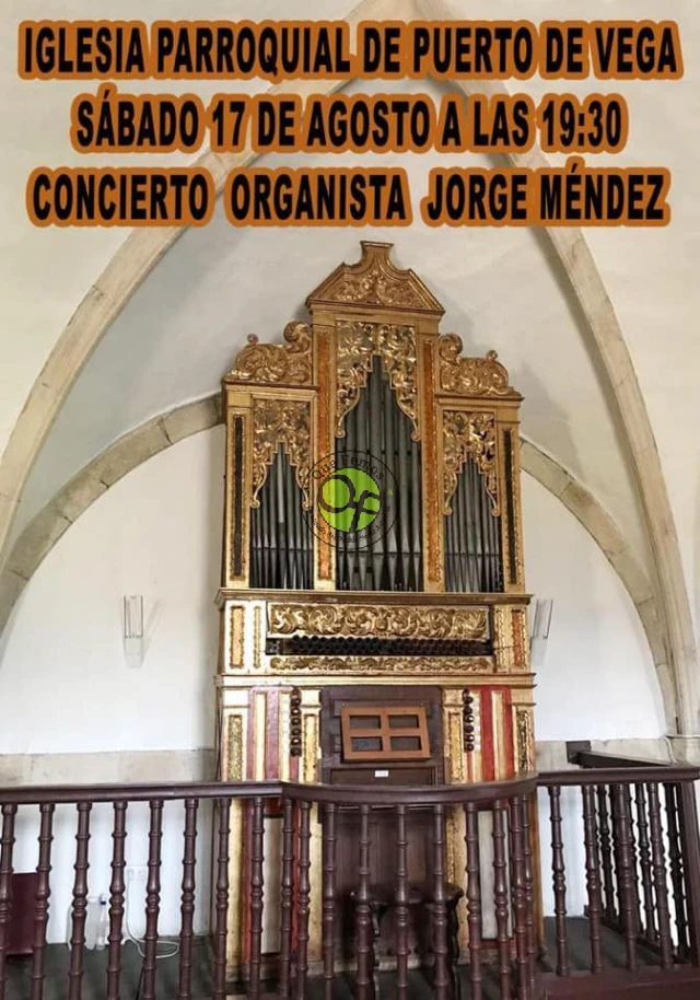 Concierto del organista Jorge Méndez en Puerto de Vega