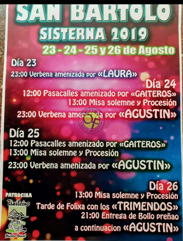 Fiestas de San Bartolo 2019 en Sisterna