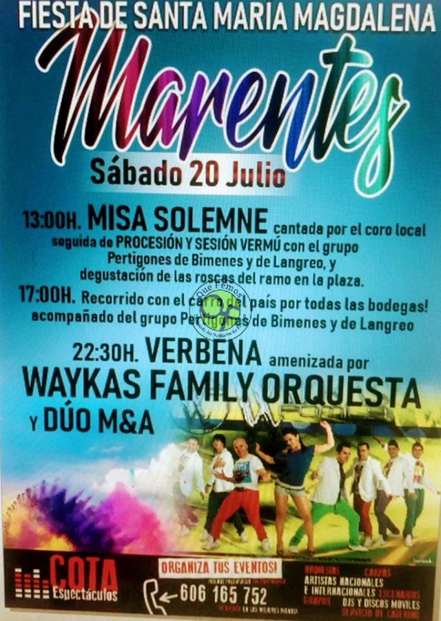 Fiesta de María Madgalena 2019 en Marentes