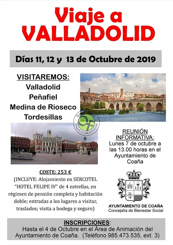 En Coaña organizan un viaje a Valladolid