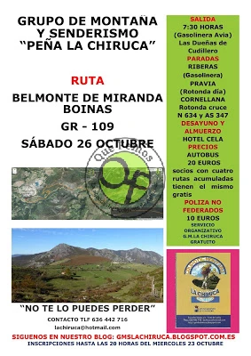 Grupo de Montaña La Chiruca: Ruta Belmonte de Miranda-Boinás