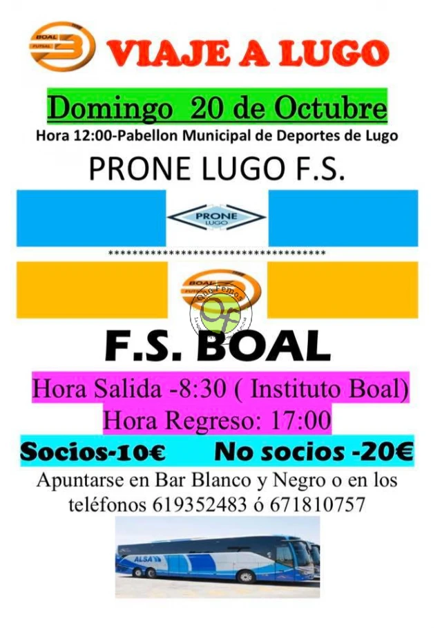 El F.S.Boal viaja a Lugo para enfrentarse al Prone Lugo F.S.
