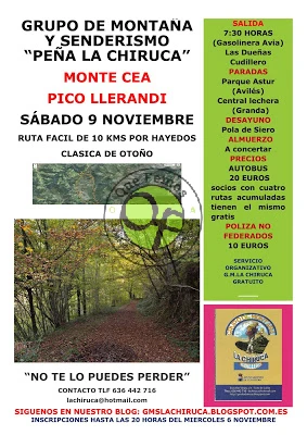 Grupo de Montaña La Chiruca: Ruta del bosque de Cea y Pico Llerandi