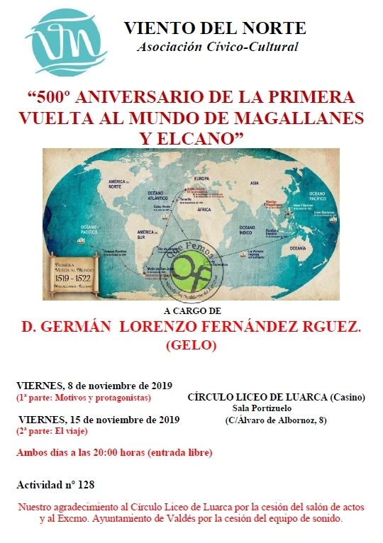 Conferencia sobre la primera vuelta al mundo de Magallanes y Elcano en Luarca