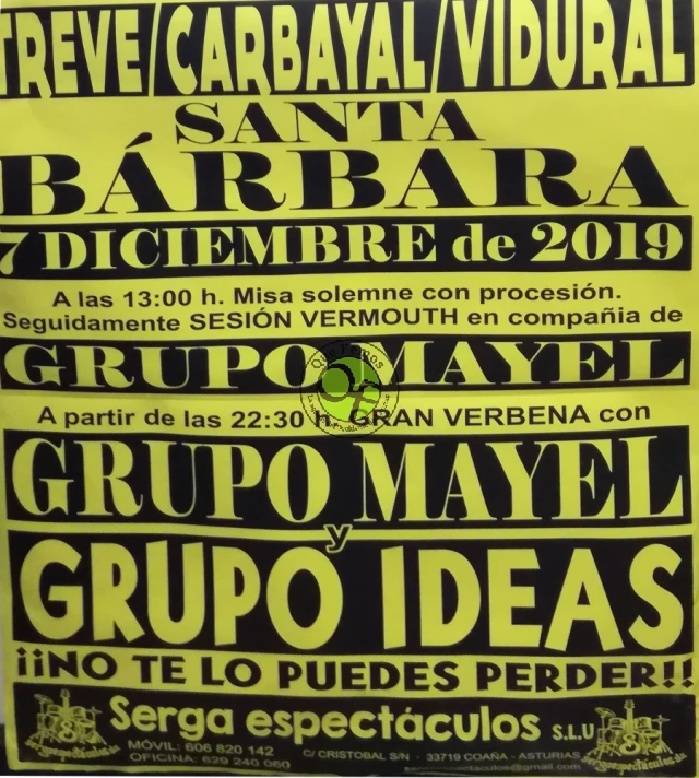 Fiesta de Santa Bárbara 2019 en Trevé, Carbayal y Vidural