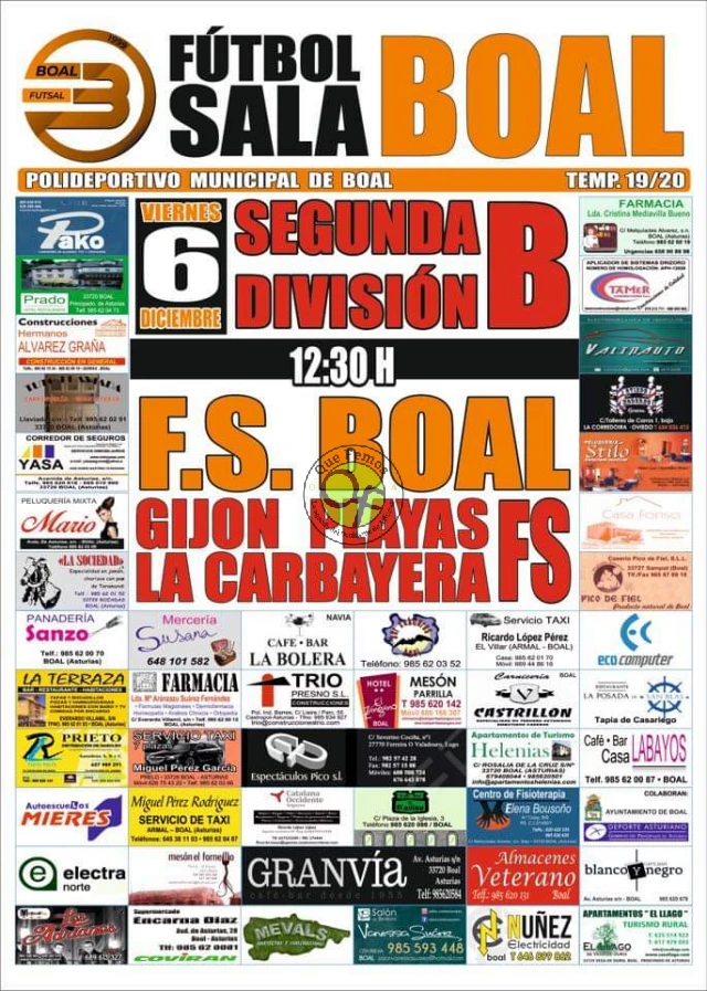 El F.S.Boal se enfrentará al Gijón Playas La Carbayera F.S.