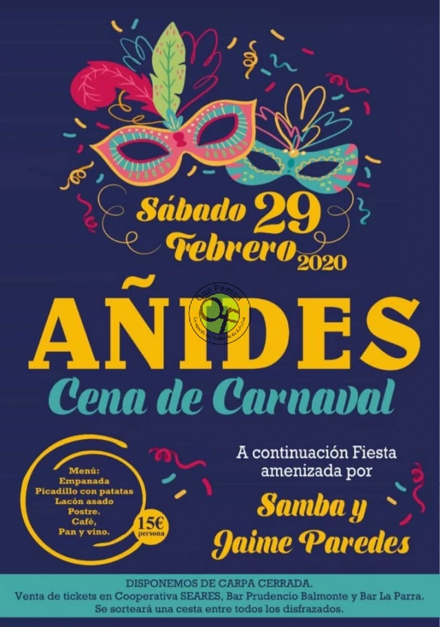 Cena-baile de Carnaval 2020 en Añides