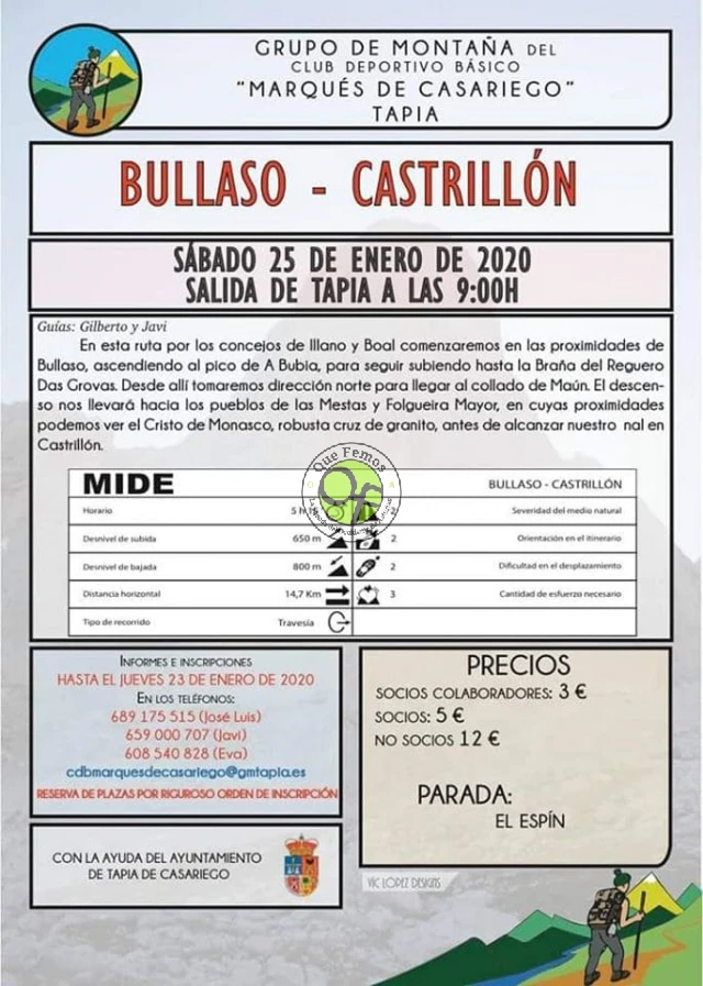 Grupo de Montaña Marqués de Casariego: Ruta Bullaso-Castrillón