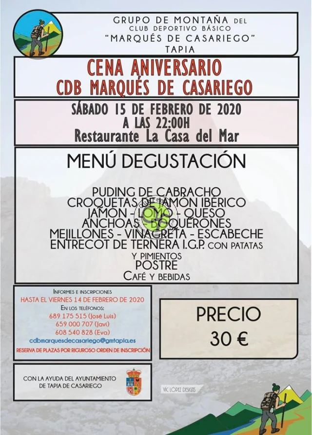 El CDB Marqués de Casariego celebra su cena aniversario