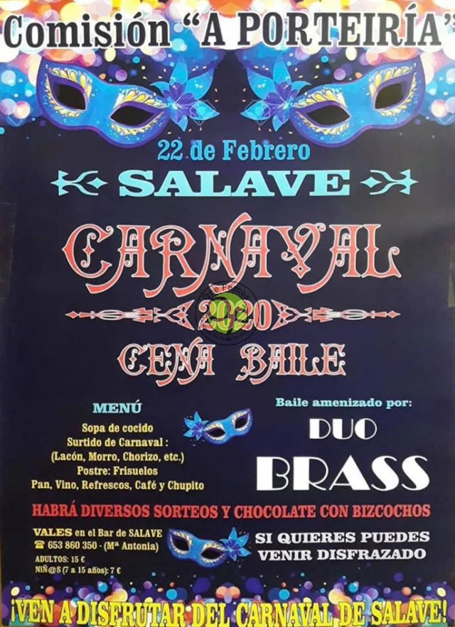 Cena-baile de Carnaval 2020 en Salave
