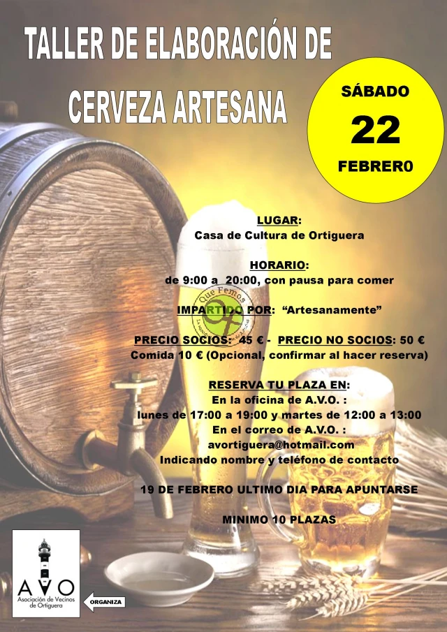 Taller de elaboración de cerveza artesana en Ortiguera