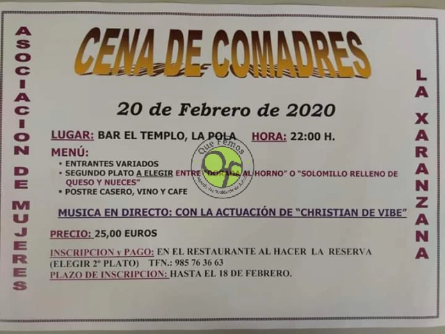Cena de Comadres 2020 en Pola de Somiedo