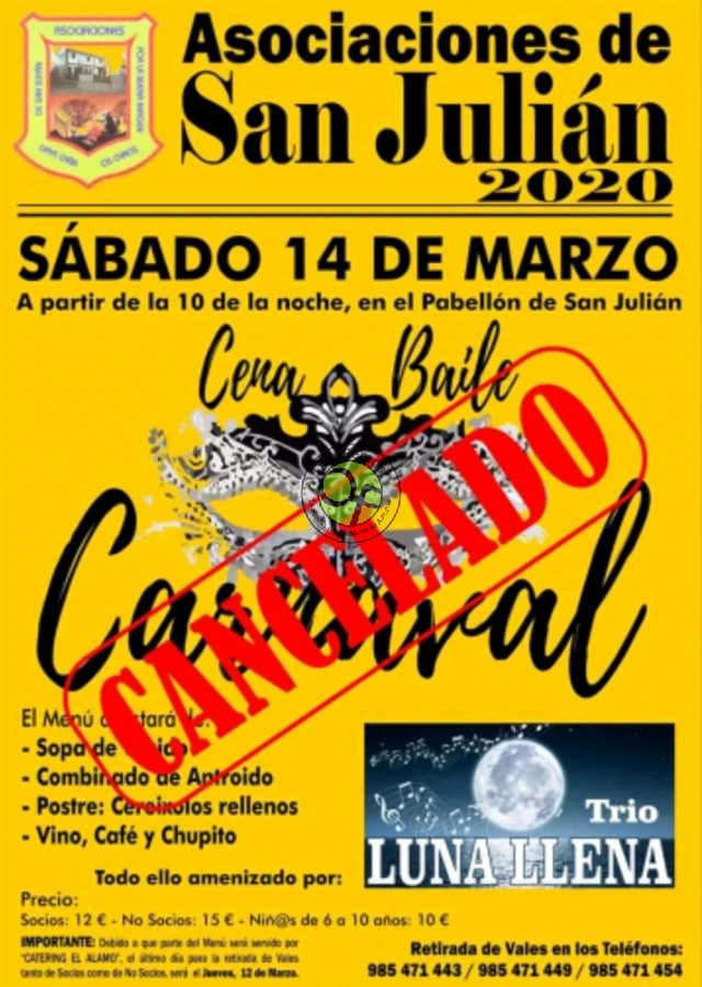 Cena-baile de Carnaval 2020 en San Julián (CANCELADO)