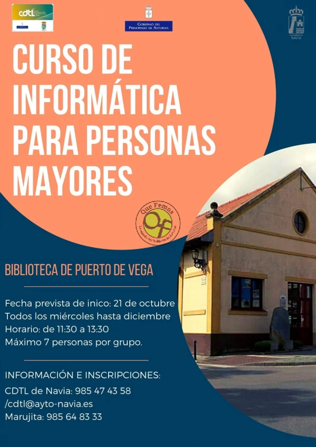 Curso de informática para personas mayores en Puerto de Vega