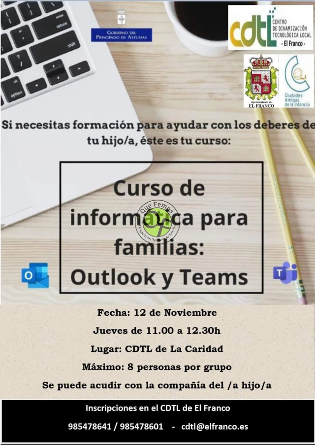 Curso de informática para familias: Outlook y Teams en el CDTL de A Caridá