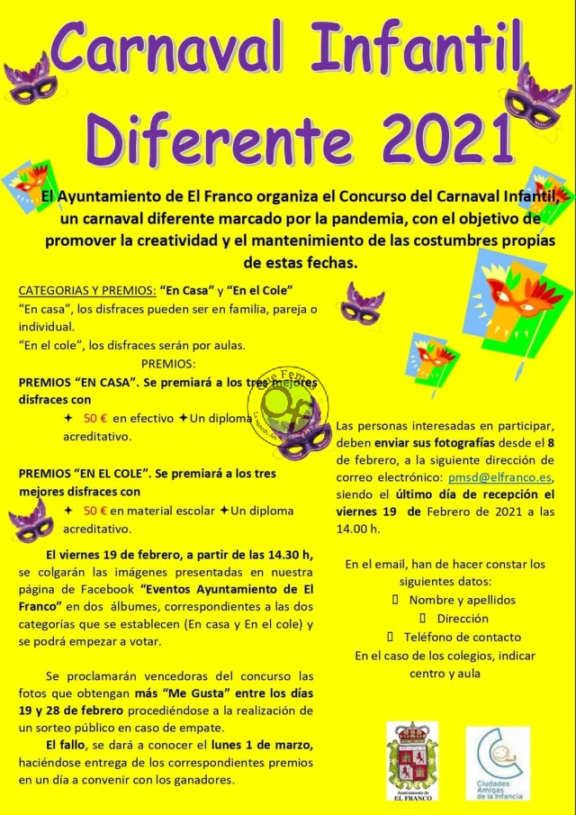 El Franco celebra el Carnaval Infantil 2021