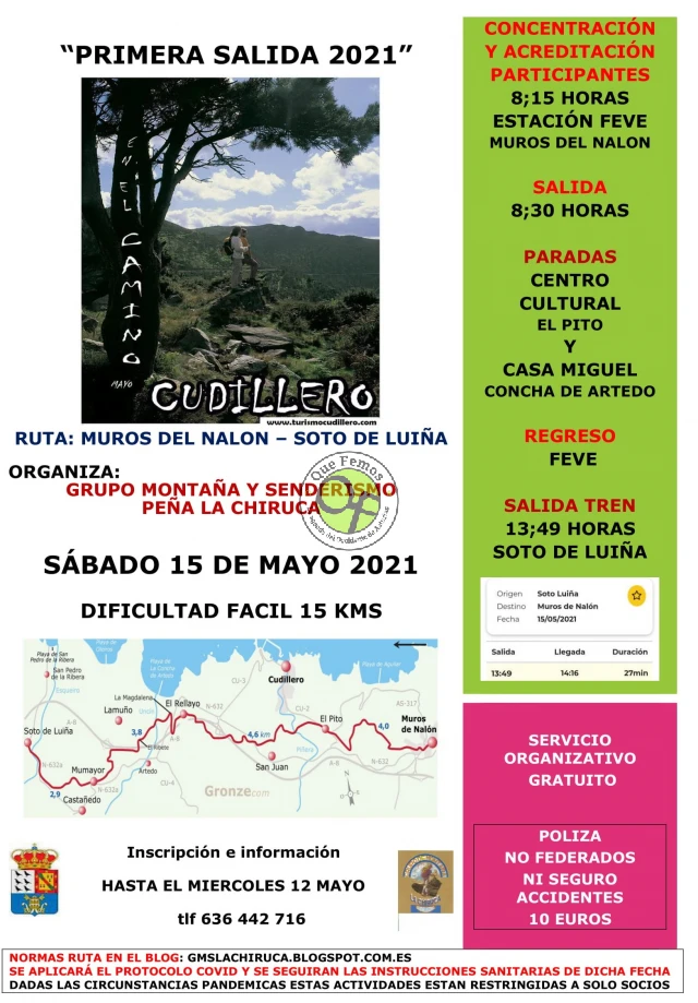 El Grupo de Montaña La Chiruca retoma su actividad con la ruta Muros del Nalón-Soto de Luiña