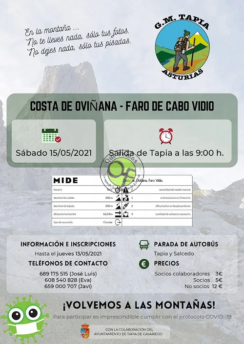 Grupo de Montaña Marqués de Casariego: Ruta Costa de Oviñana-Faro Cabo Vidio