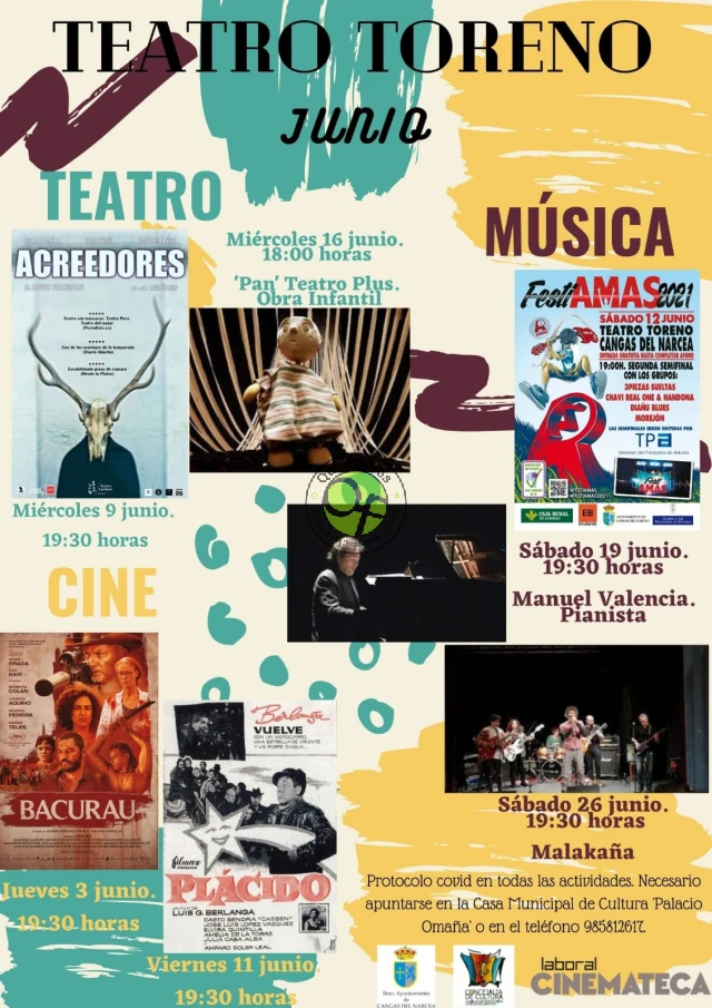 El Teatro Toreno de Cangas del Narcea se llena de actividad durante el mes de junio
