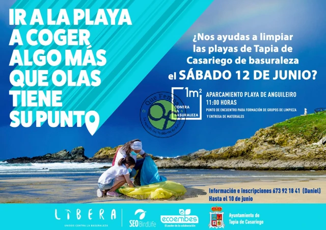 Limpieza de playas en Tapia: no a la basuraleza