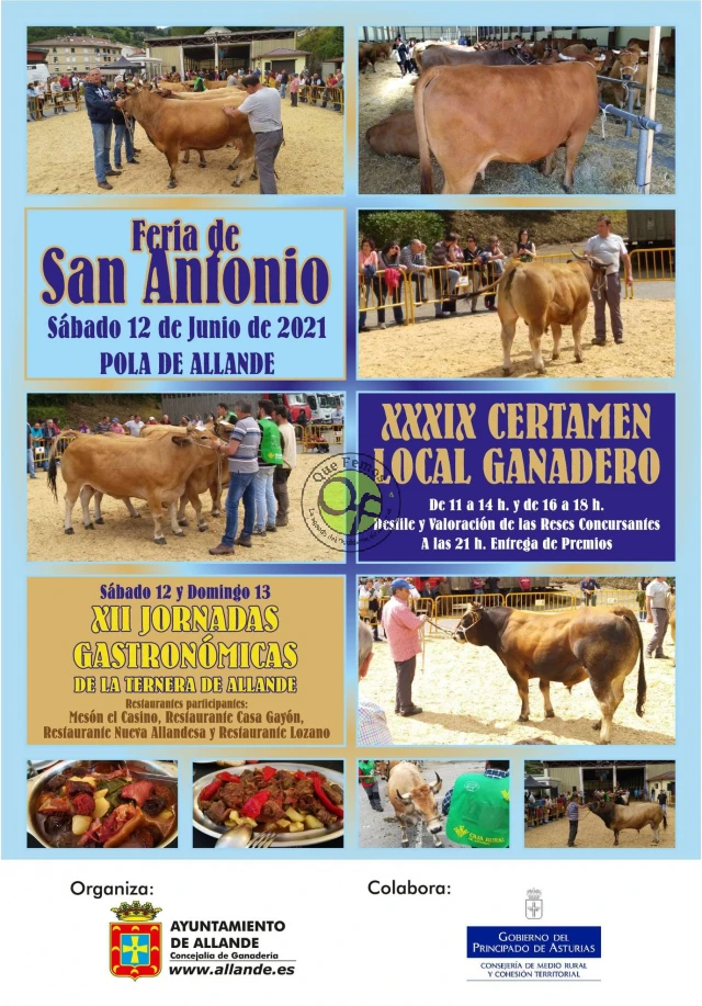 Feria de San Antonio 2021 y XXXIX Certamen Local Ganadero en Pola de Allande
