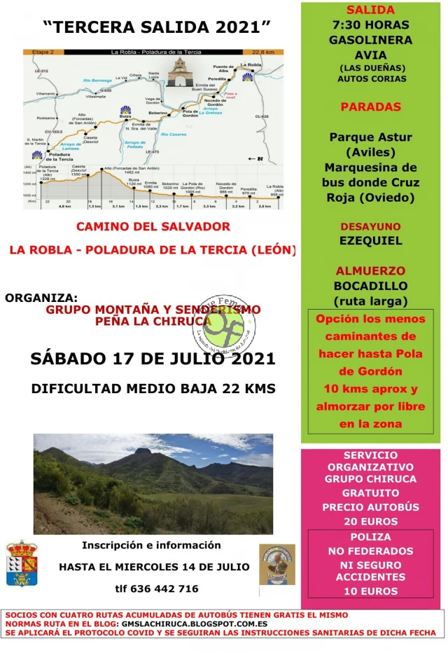 Grupo de Montaña La Chiruca: camino del Salvador de La Robla a Poladura de La Tercia en León