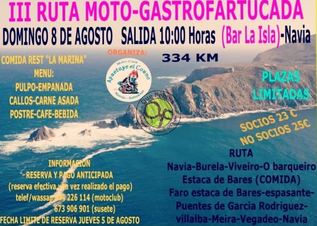 III Ruta Moto-Gastrofartucada organizada por Apretaye el Corno