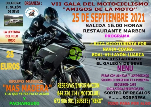 VII Gala del Motociclismo Amigos de la Moto en Navia