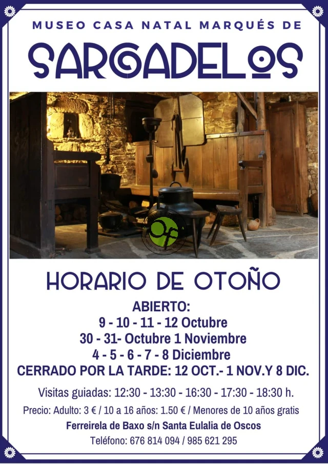 Museo Casa Natal Marqués de Sargadelos: horario de otoño