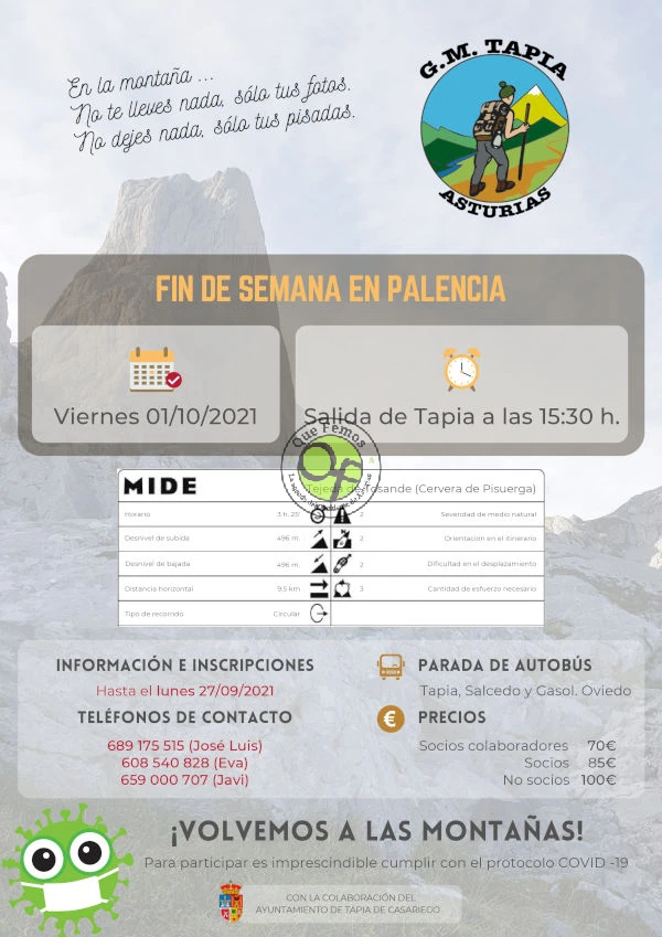 Grupo de Montaña Marqués de Casariego: fin de semana en Palencia