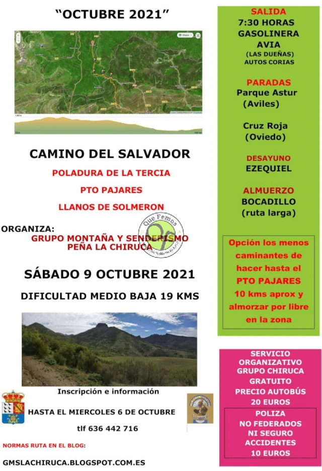 Grupo de Montaña La Chiruca de Cudillero: 3ª etapa Camino del Salvador