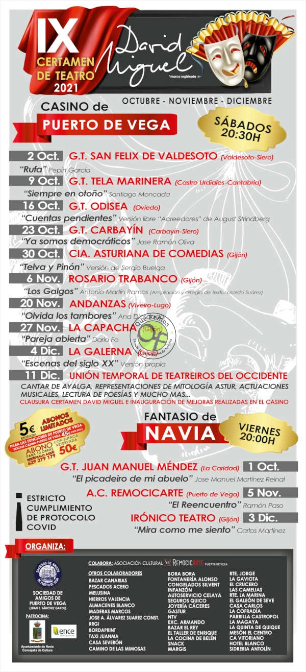IX Certamen de Teatro David Miguel 2021 en Puerto de Vega y Navia