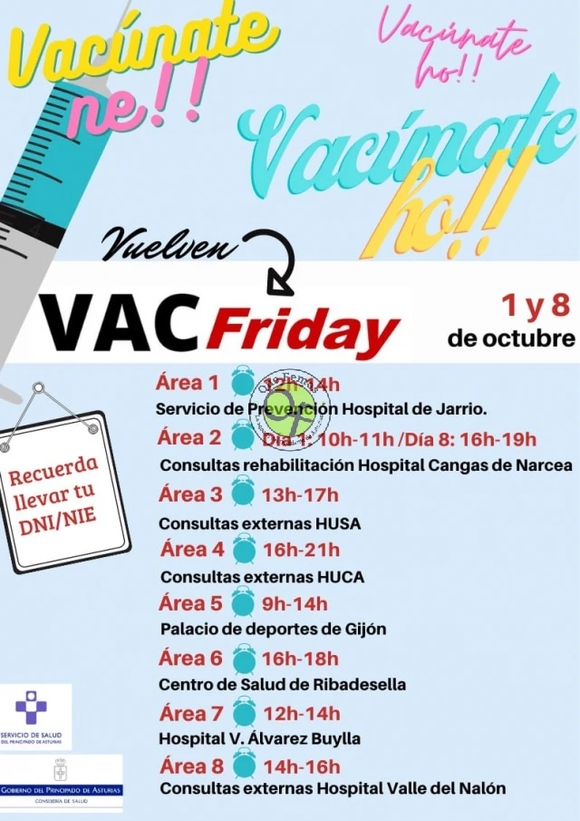 VACFriday: oportunidad para vacunarse sin cita previa en octubre