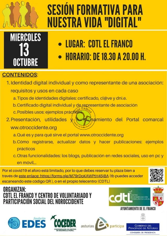 Sesión formativa sobre vida digital en el CDTL de El Franco