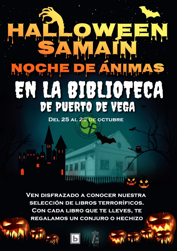 Halloween, Samaín, Noche de Ánimas en la Biblioteca de Puerto de Vega
