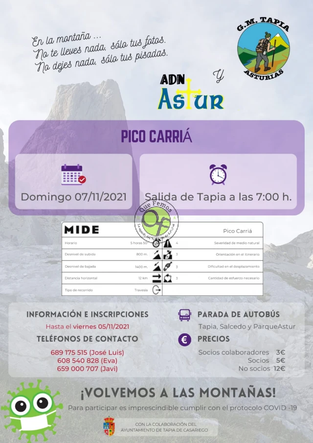 Grupo de Montaña Marqués de Casariego: Ruta Pico Carriá