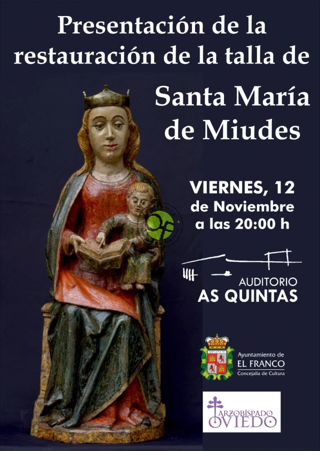 Presentación de la restauración de la talla de Santa María de Miudes