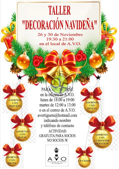 Taller de decoración navideña en Ortiguera