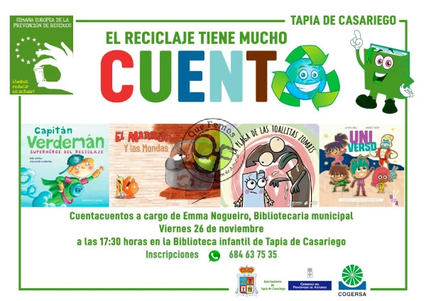 Cuentacuentos en Tapia: el reciclaje tiene mucho cuento