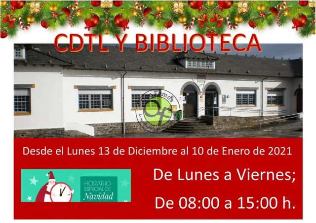 El CDTL y la Biblioteca de Coaña tendrán un nuevo horario durante la Navidad