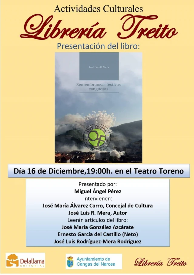 José Luis R. Mera presentará su libro 'Remenbranzas festivas canguesas' en el Teatro Toreno