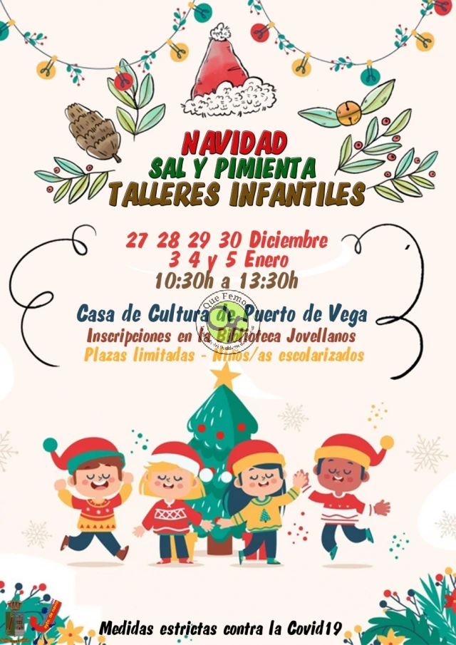 Talleres infantiles Sal y Pimienta, especial Navidad, en Puerto de Vega